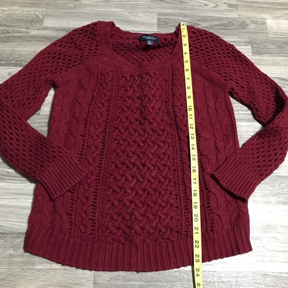 American Eagle Outfitters Maroon Red Knit Sweater - Picture 5 of 7